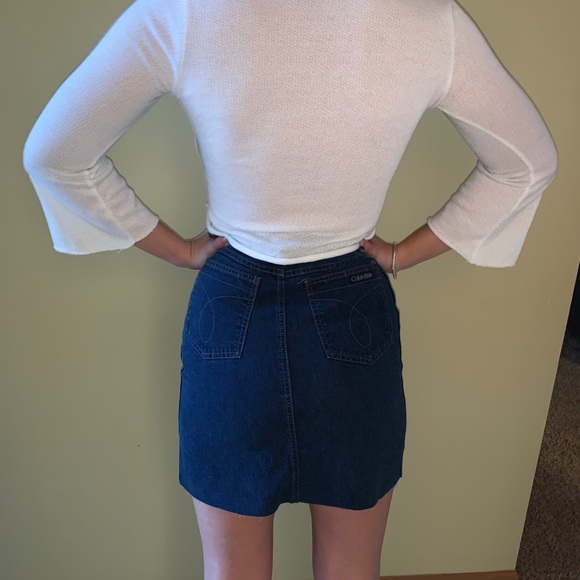 Calvin Klein super high rise jean skirt! - Picture 2 of 3